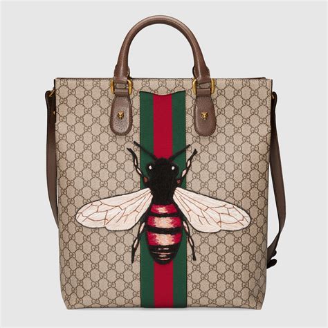 Gucci Tote in tela con ricamo ape GG Supreme 